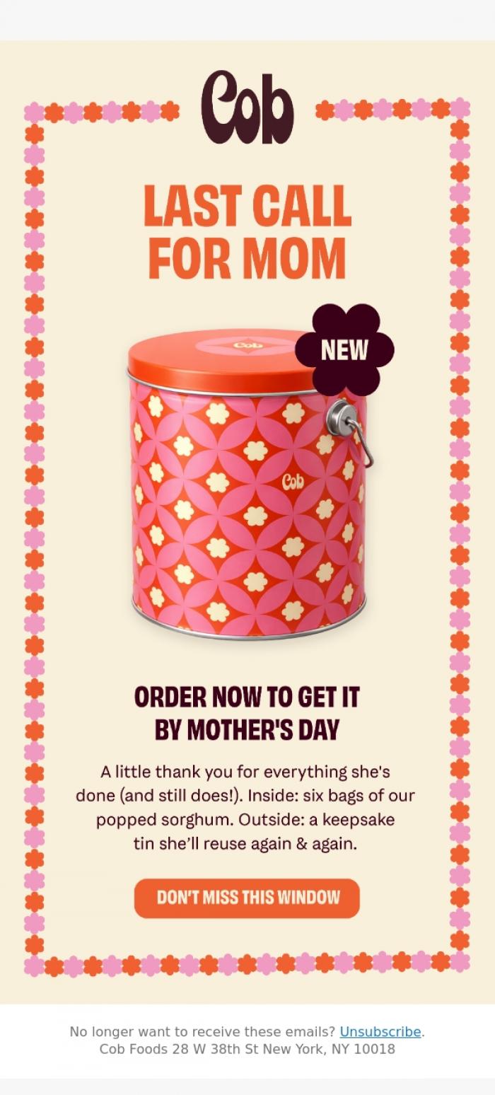 Email Design Inspiration from Jess @ Cob, Don't fumble Mother's Day 💔
