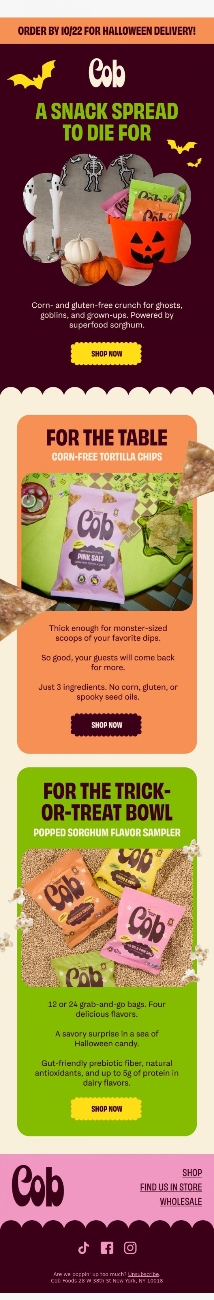 Email Design Inspiration from Jess @ Cob, The perfect Halloween spread doesn't exi-