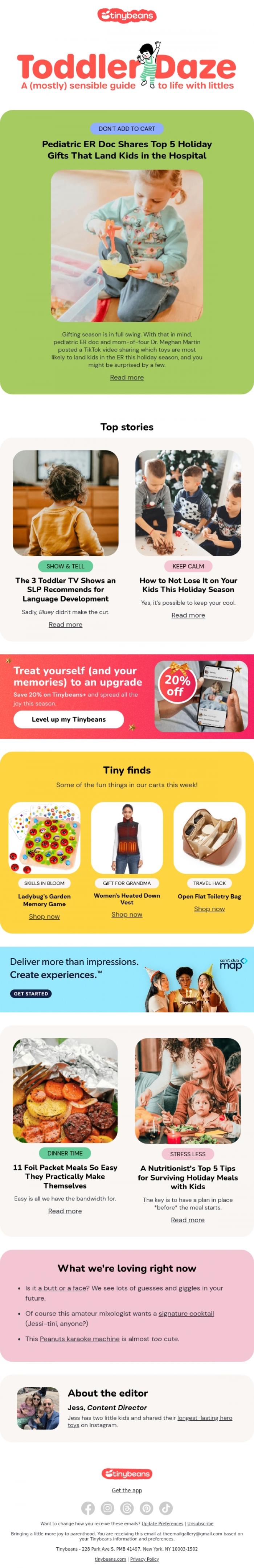 Email Design Inspiration from Jess from Tinybeans, 3 toddler TV shows an SLP recommends for language development