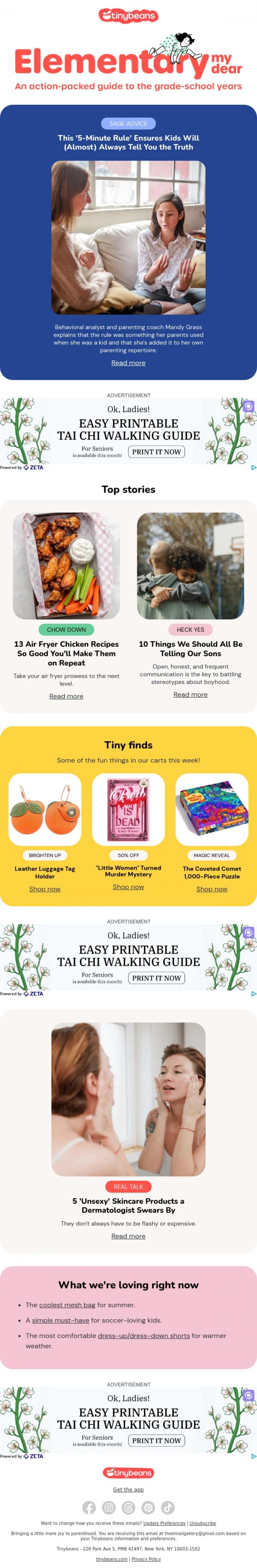 Email Design Inspiration from Jess from Tinybeans, This '5-Minute Rule' ensures kids will (almost) always tell you the truth