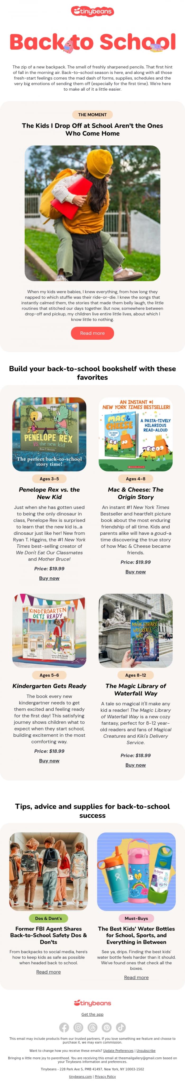 Email Design Inspiration from Jess from Tinybeans, You can practically smell the new crayons