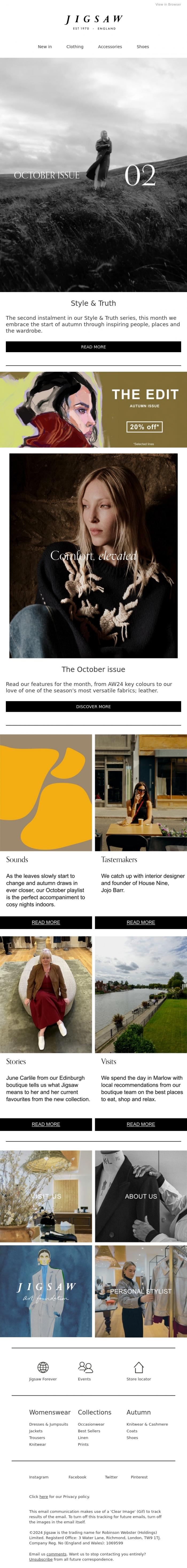Email Design Inspiration from Jigsaw, Style & Truth | Your monthly dose of inspiration