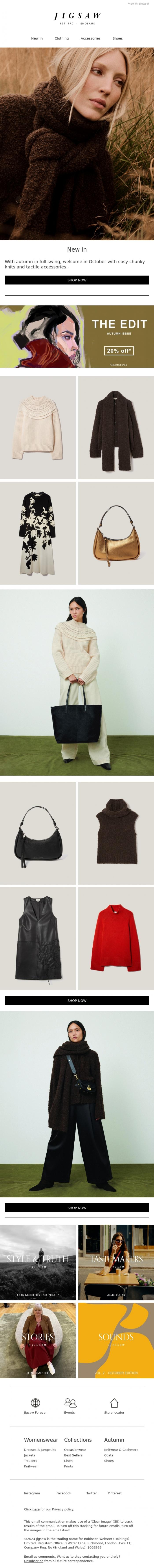 Email Design Inspiration from Jigsaw, What's new around here