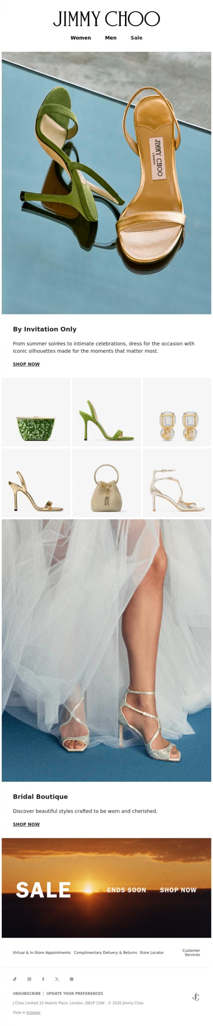 Email Design Inspiration from Jimmy Choo, By Invitation Only