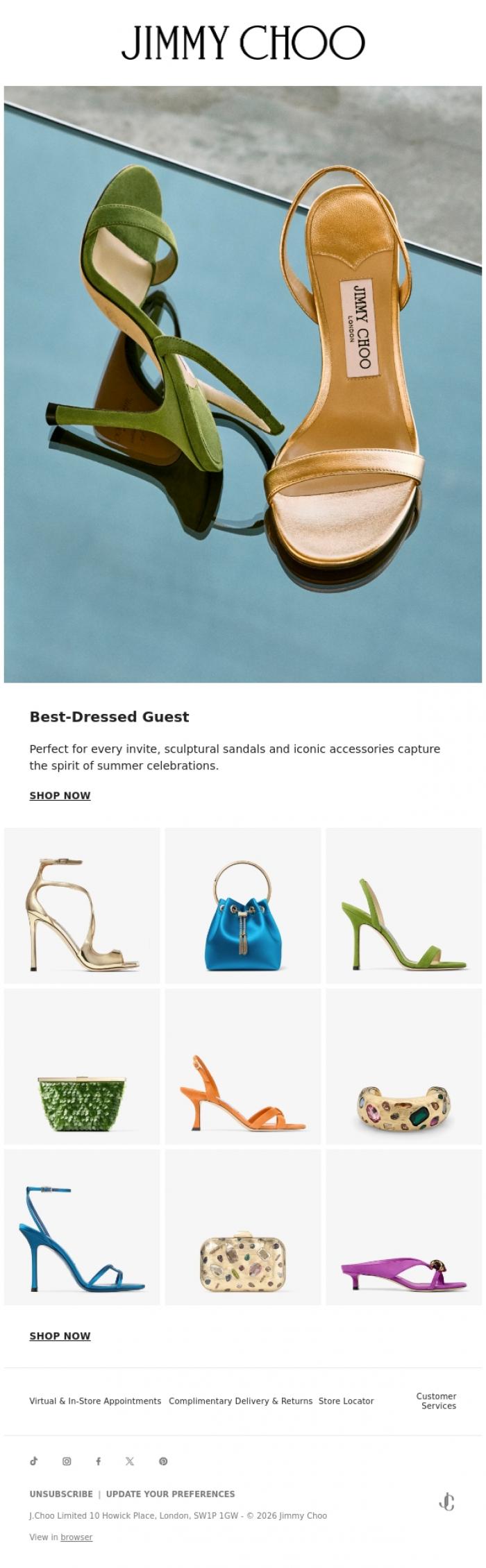 Email Design Inspiration from Jimmy Choo, Best-Dressed Guest