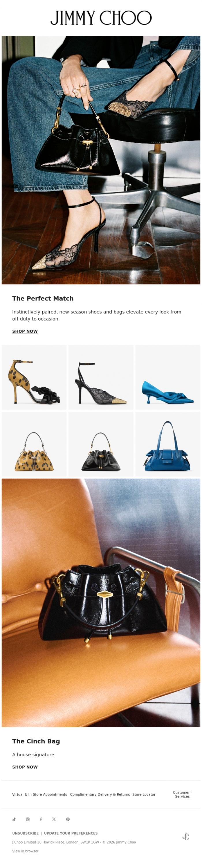 Email Design Inspiration from Jimmy Choo, The Perfect Match