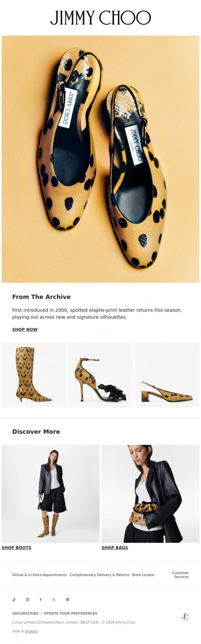Email Design Inspiration from Jimmy Choo, From The Archive