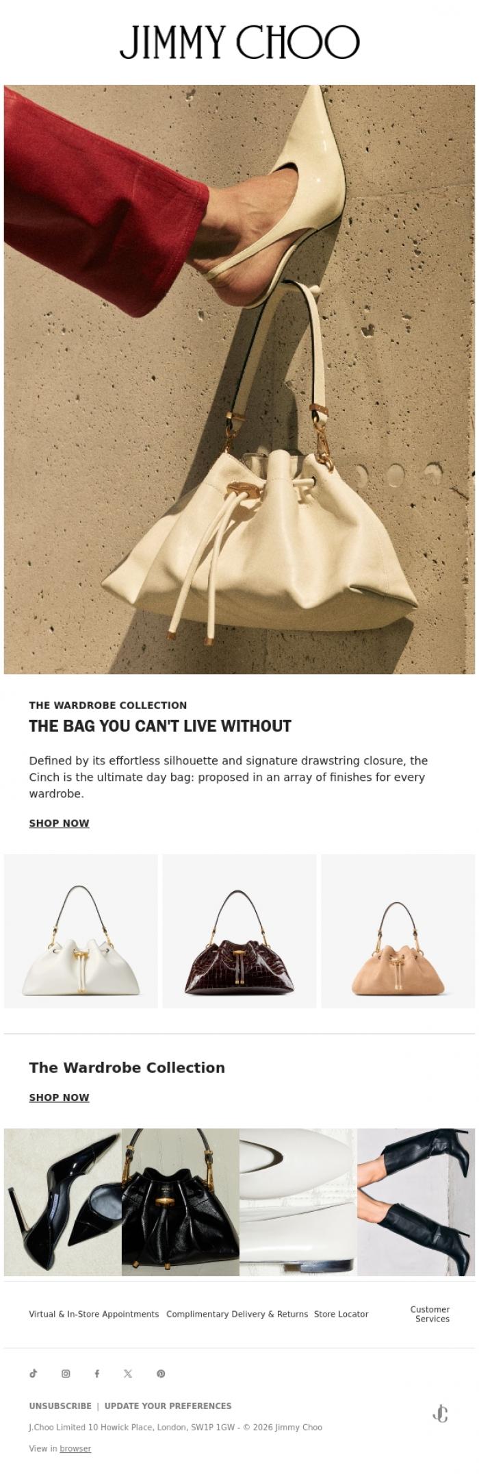 Email Design Inspiration from Jimmy Choo, The Bag You Can't Live Without
