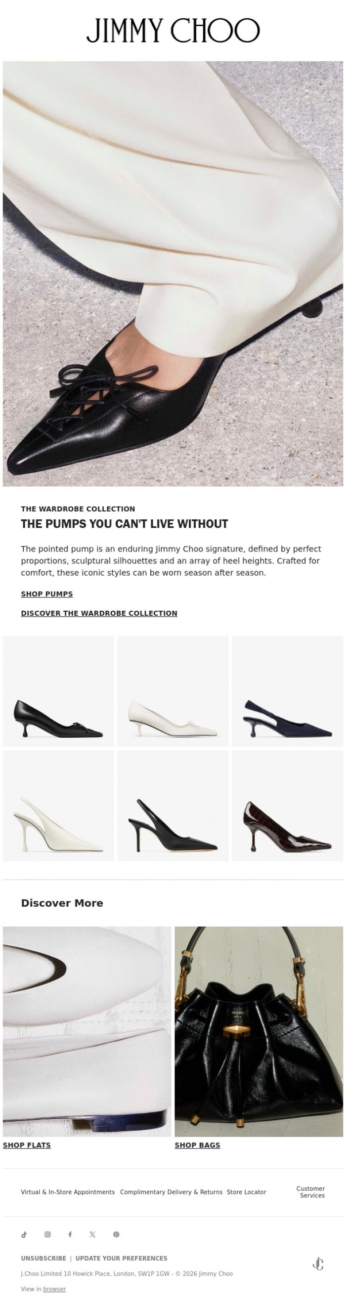 Email Design Inspiration from Jimmy Choo, The Pumps You Can't Live Without