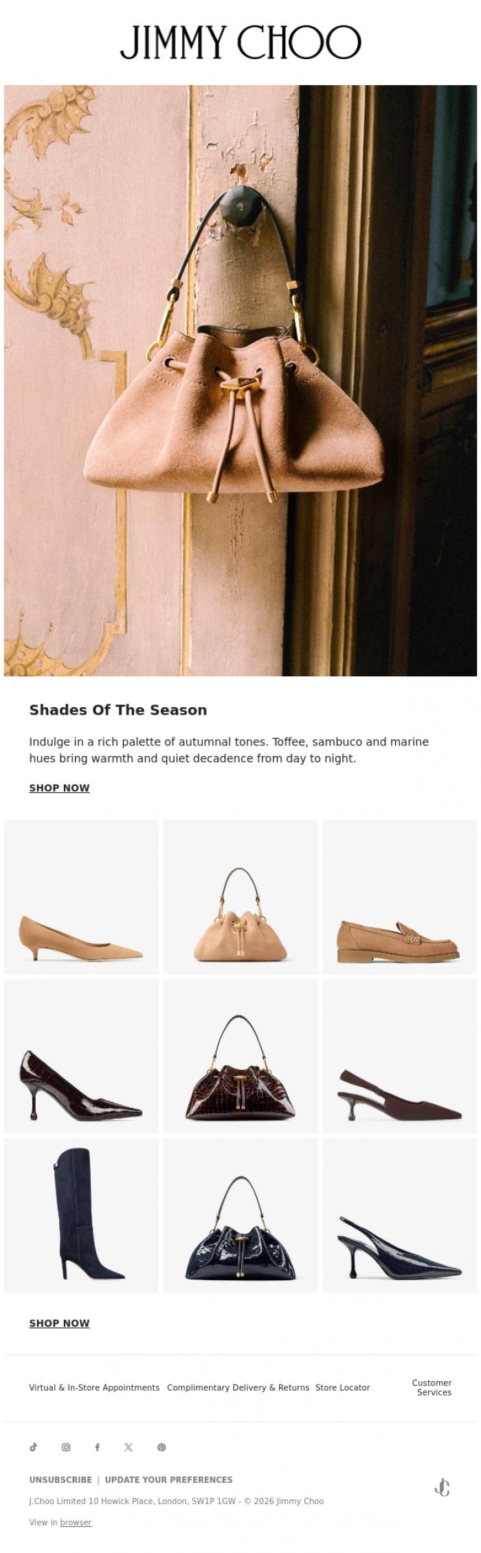 Email Design Inspiration from Jimmy Choo, Shades Of The Season