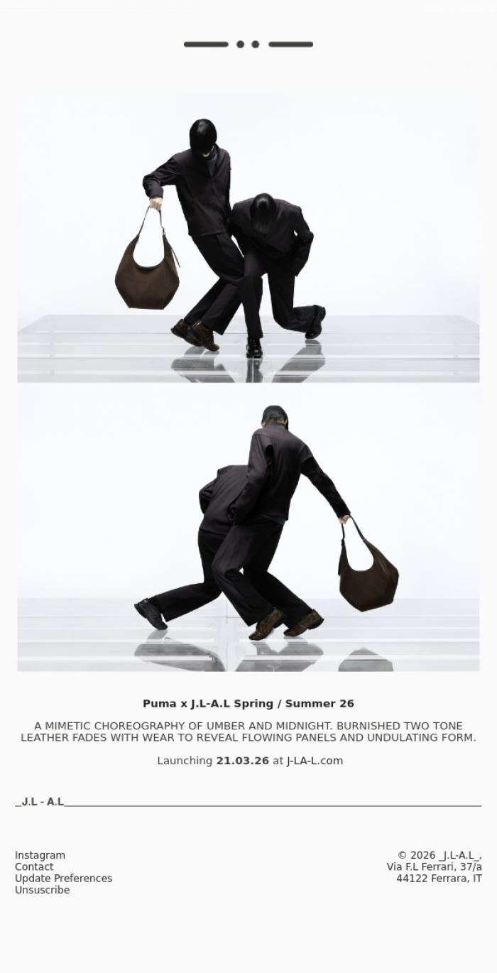 Email Design Inspiration from _J.L-A.L_, Puma x J.L-A.L Spring / Summer 26