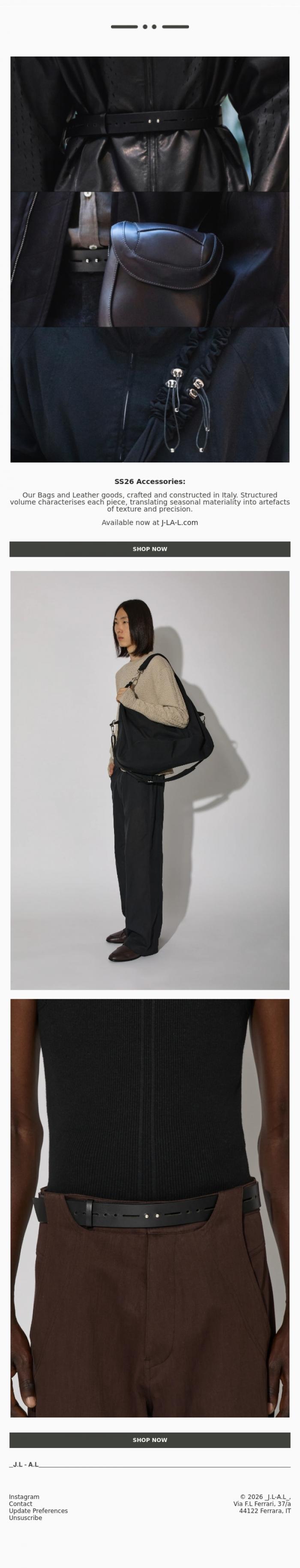 Email Design Inspiration from _J.L-A.L_, SS26 Accessories