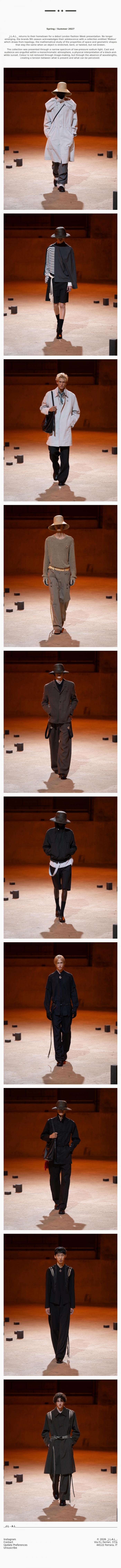 Email Design Inspiration from _J.L-A.L_, Spring / Summer 2027