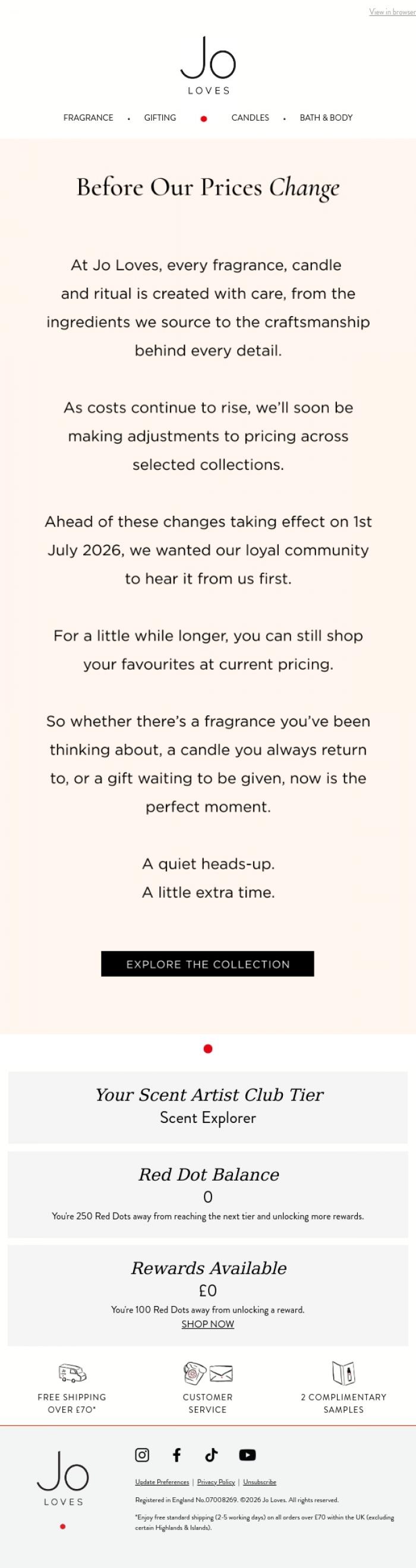 Email Design Inspiration from Jo Loves, A Little Reminder from us