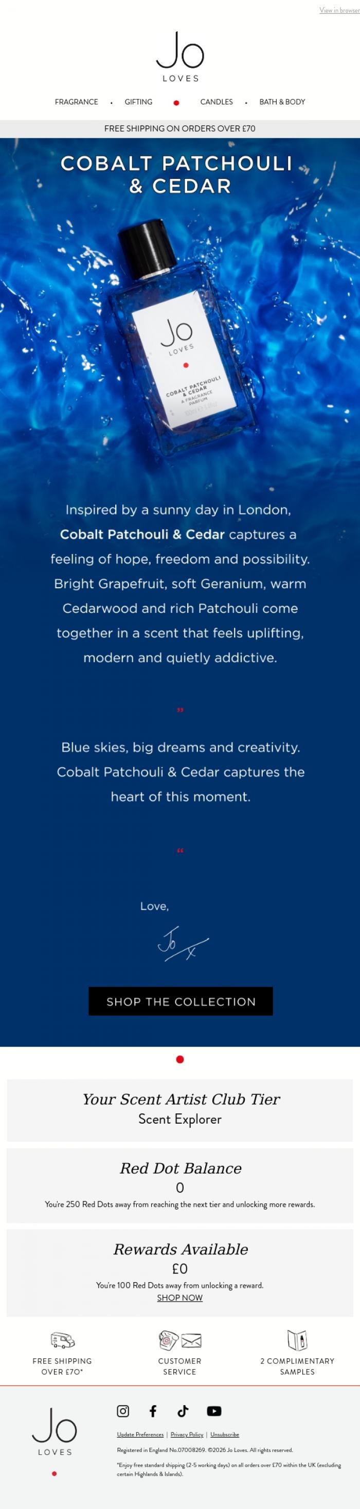Email Design Inspiration from Jo Loves, Find Your Blue Sky Happiness