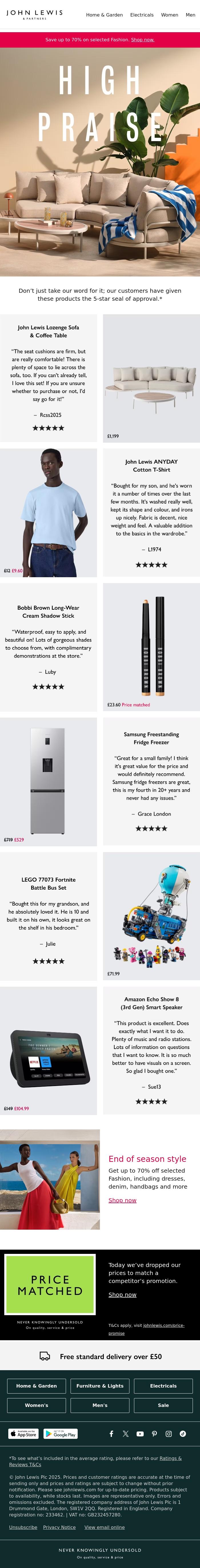 Email Design Inspiration from John Lewis & Partners, Discover our 5-star products