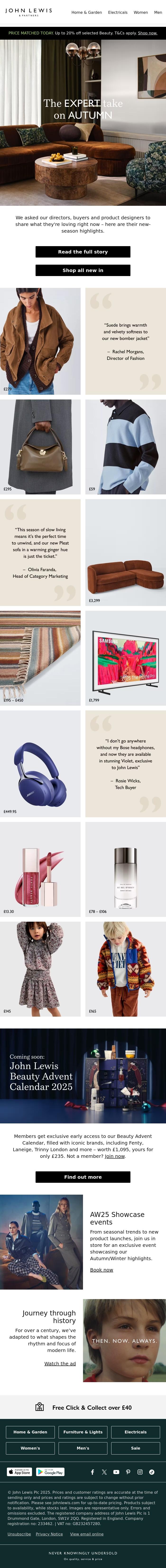 Email Design Inspiration from John Lewis & Partners, See what we're loving for autumn