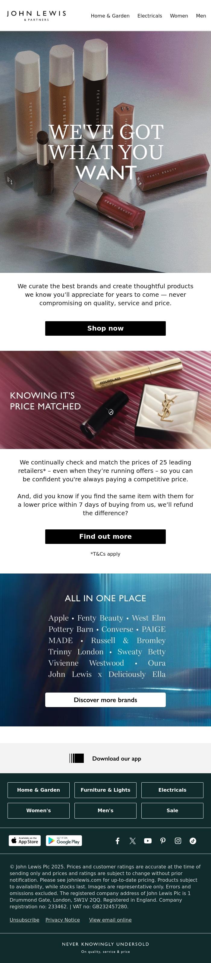 Email Design Inspiration from John Lewis & Partners, What sets us apart