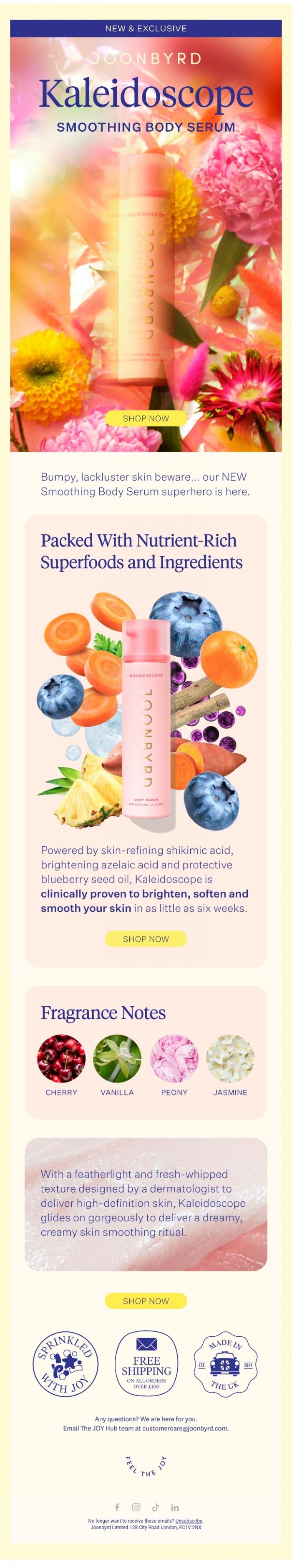 Email Design Inspiration from Joonbyrd, Our 💎 NEW 💎 Skin Smoothing Superhero