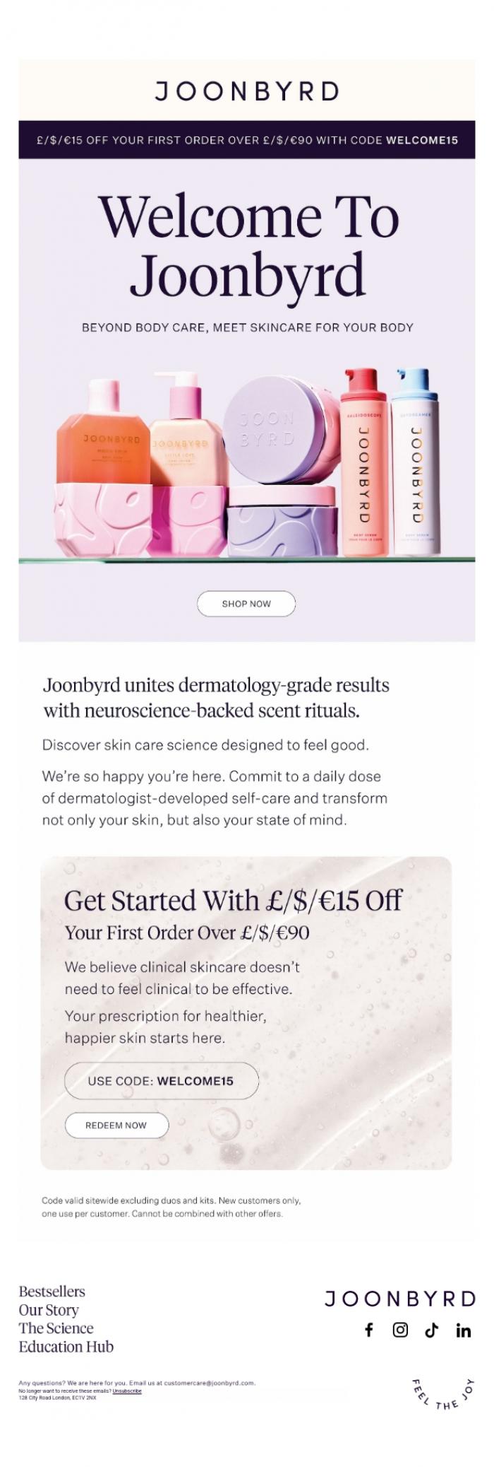 Email Design Inspiration from Joonbyrd, 💌 $15 off your first order