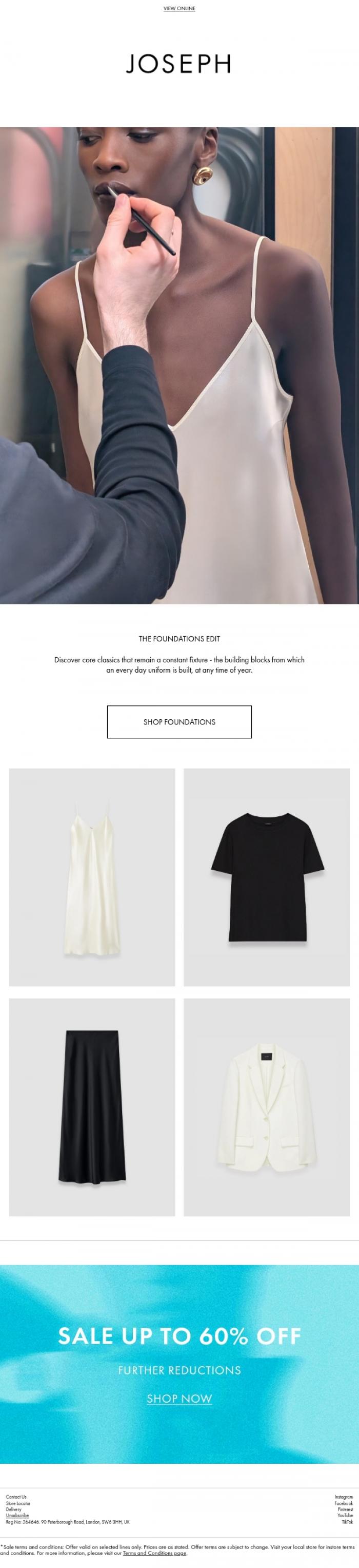 Email Design Inspiration from JOSEPH, The Foundations edit
