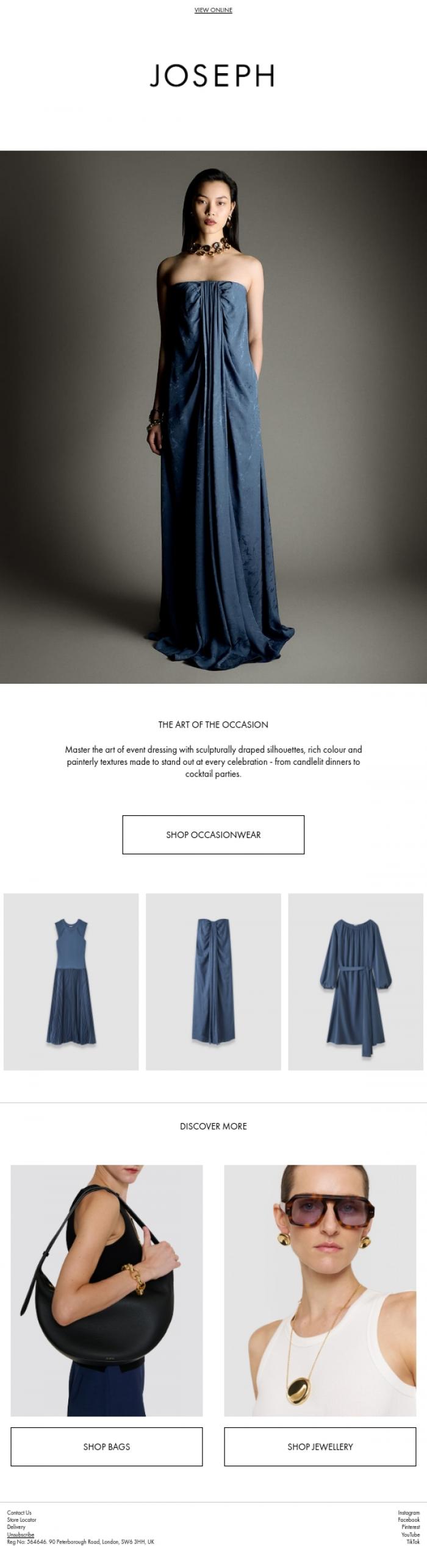 Email Design Inspiration from JOSEPH, The art of the occasion