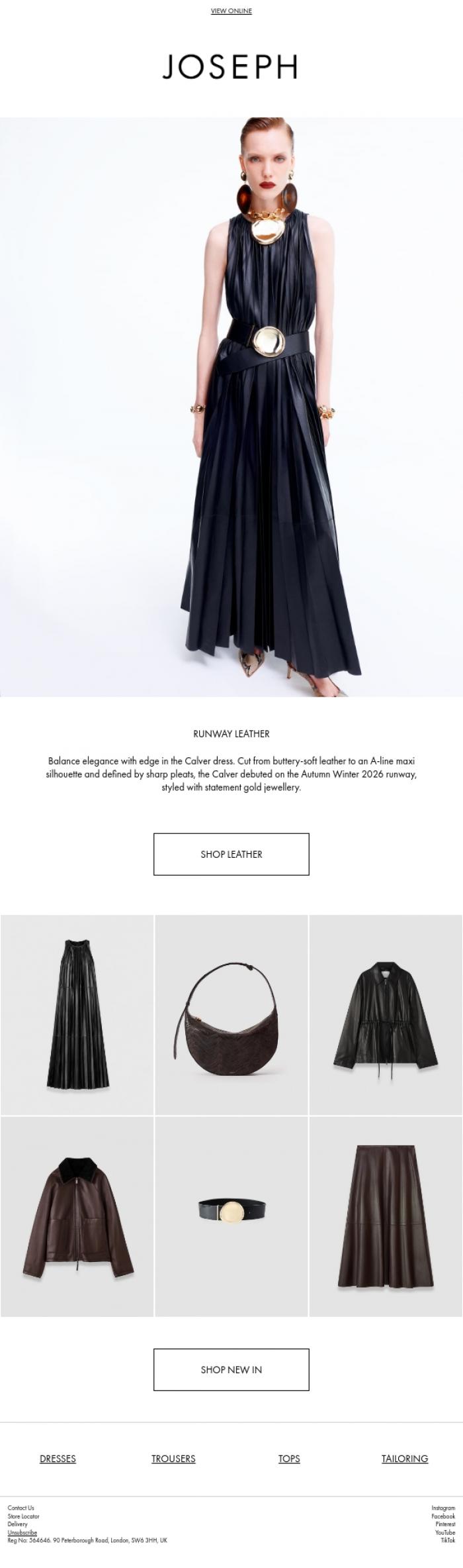 Email Design Inspiration from JOSEPH, Recreate the runway look