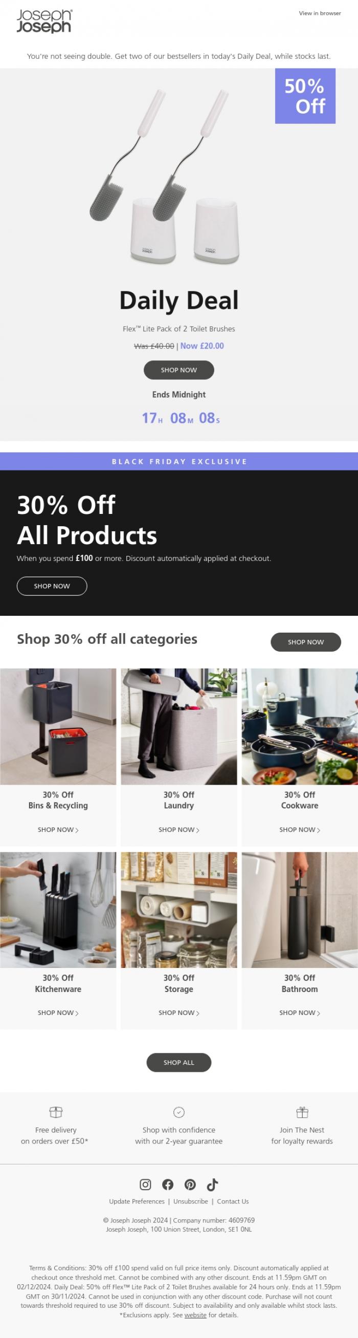 Email Design Inspiration from Joseph Joseph, Unlock today's 50% off Daily Deal &rarr;