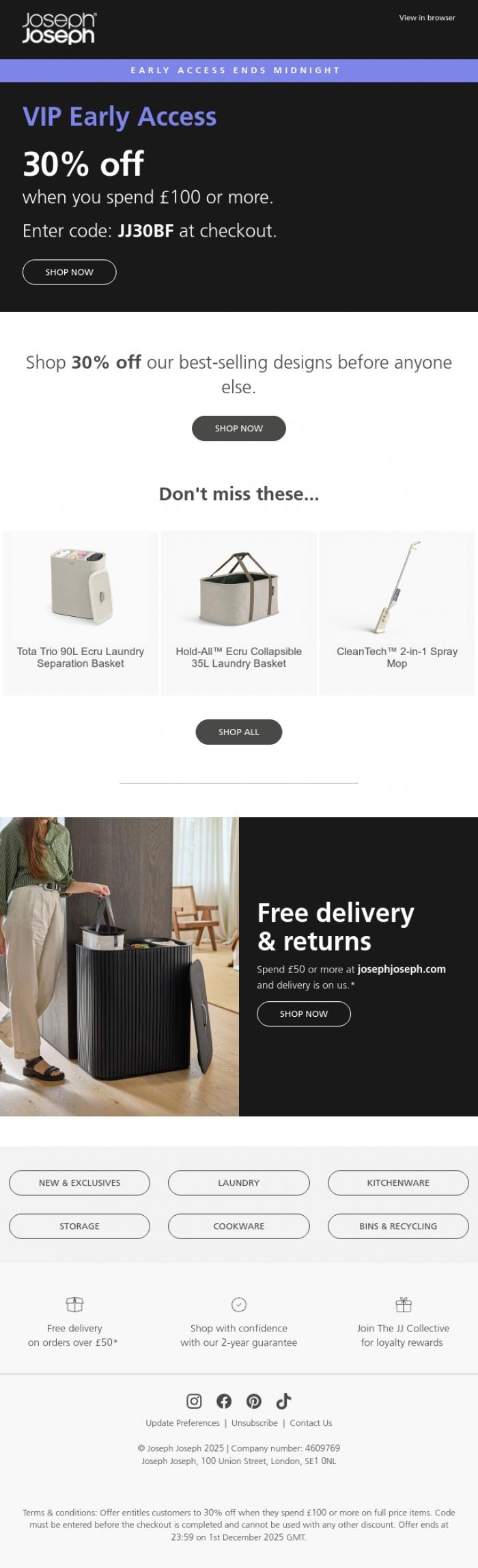Email Design Inspiration from Joseph Joseph, Shop your exclusive 30% off