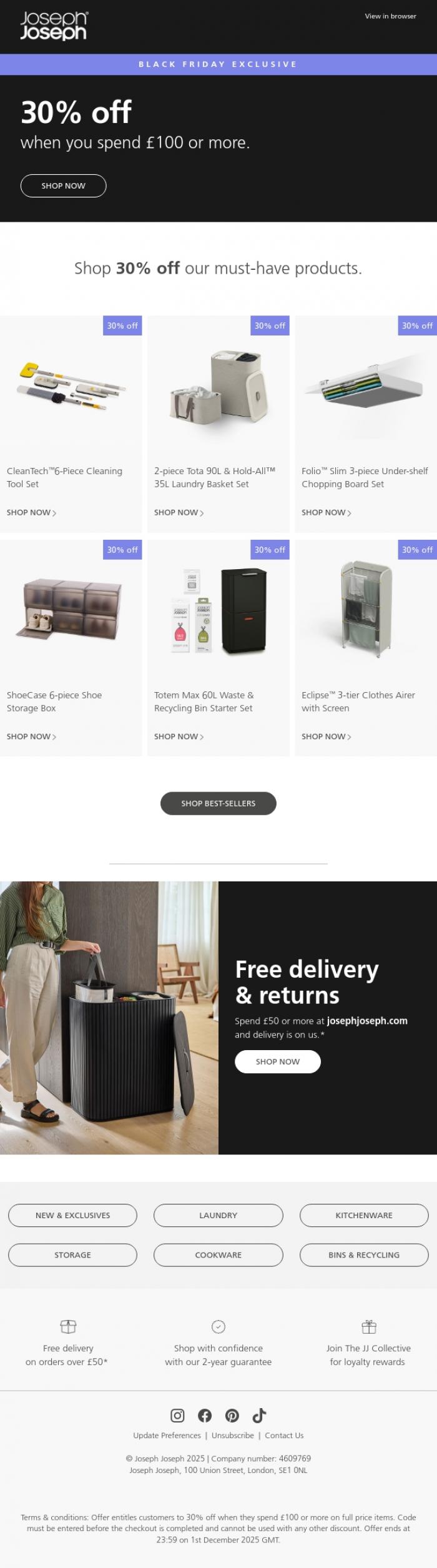 Email Design Inspiration from Joseph Joseph, Your favourites, at 30% off