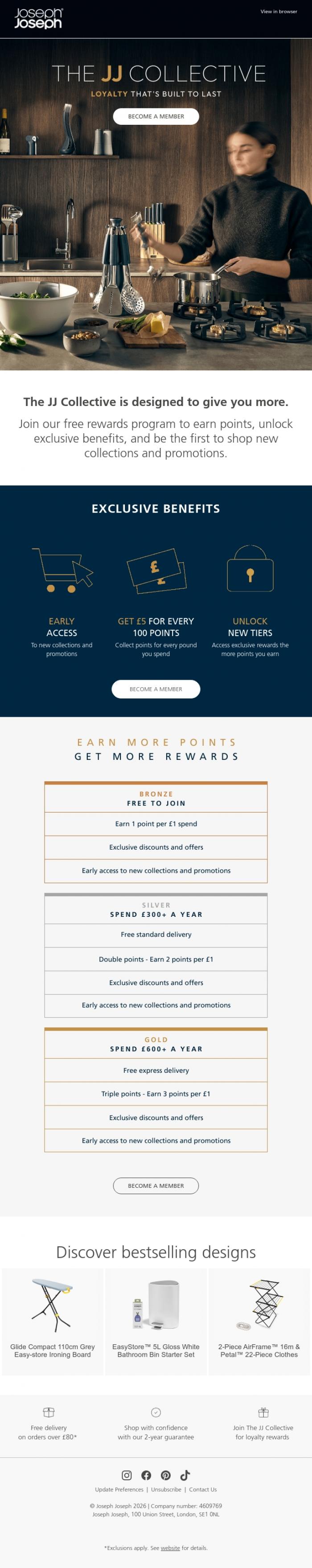 Email Design Inspiration from Joseph Joseph, Earn points on every order