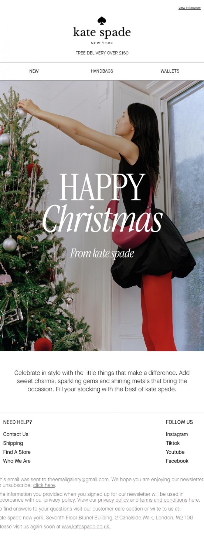 Email Design Inspiration from kate spade new york, Wishing you a very special Christmas from all of us at kate spade