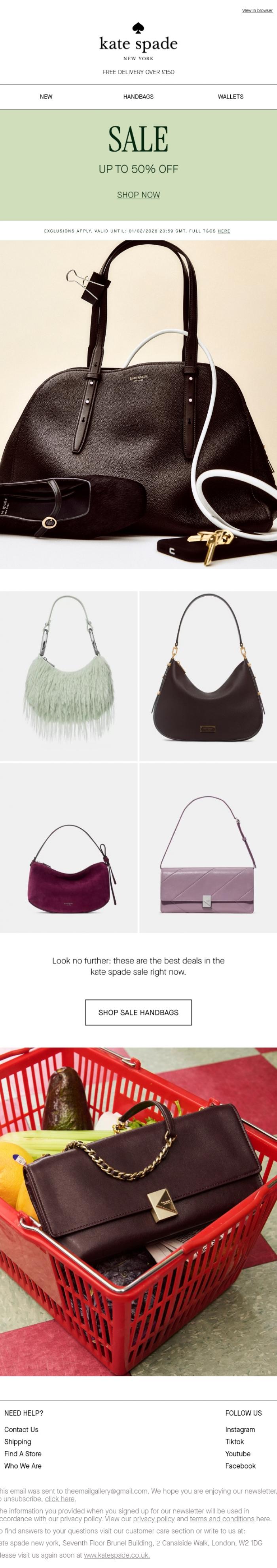 Email Design Inspiration from kate spade new york, The best of kate spade winter Sale.