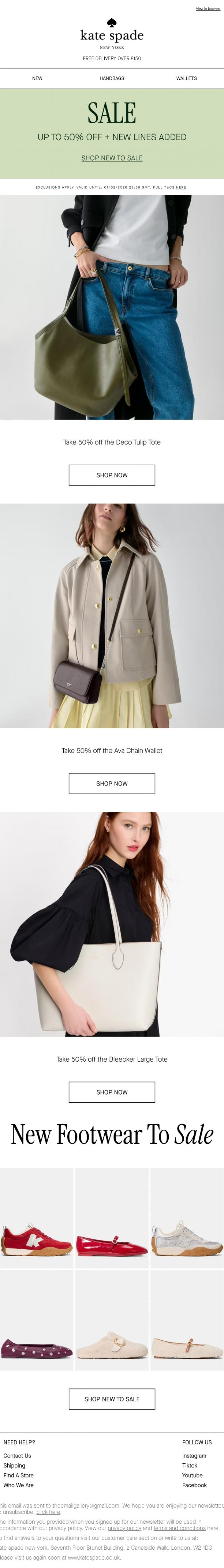 Email Design Inspiration from kate spade new york, Discover the ultimate sale edit, curated by our fashion experts