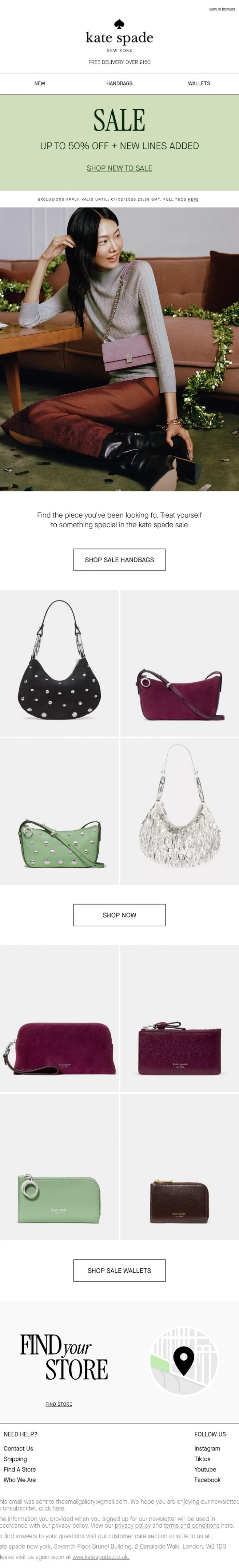 Email Design Inspiration from kate spade new york, Start the year on a high with a special gift... for yourself!