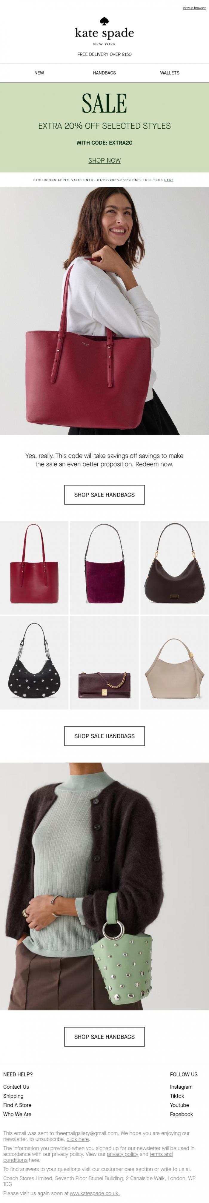 Email Design Inspiration from kate spade new york, Sale just got better...
