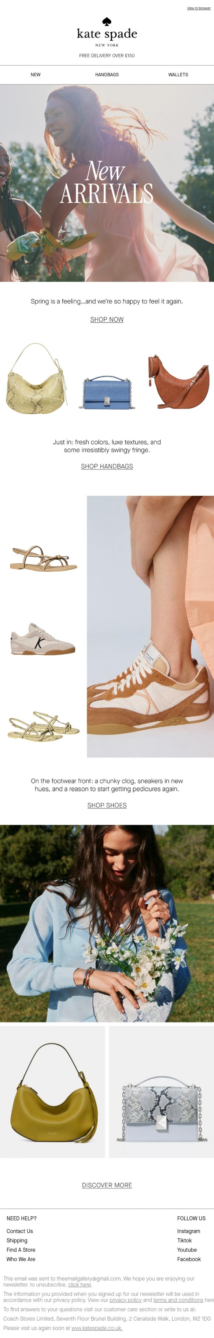 Email Design Inspiration from kate spade new york, The pre-spring arrivals of our dreams ☁️