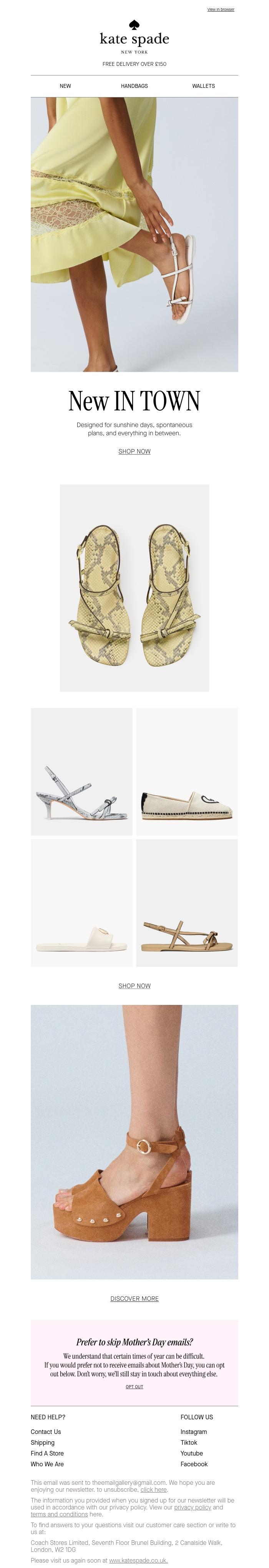 Email Design Inspiration from kate spade new york, A spring in your step