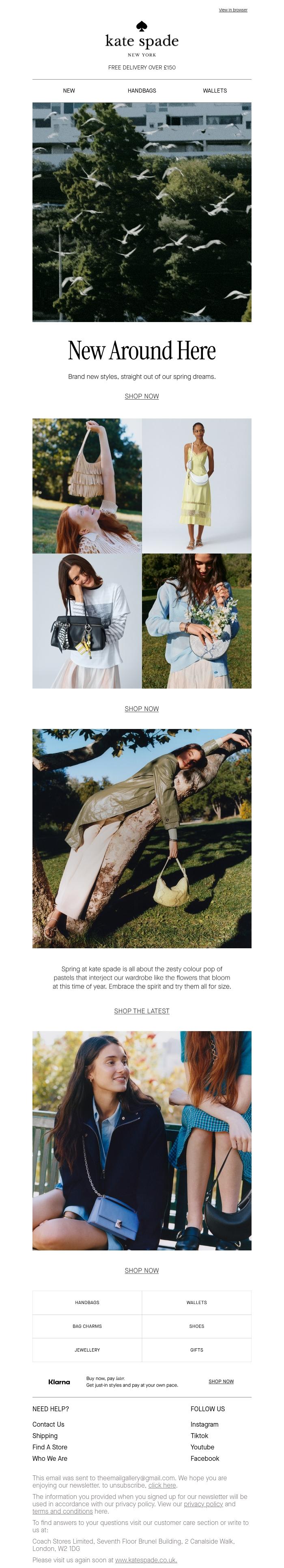 Email Design Inspiration from kate spade new york, The Spring 2026 collection is here