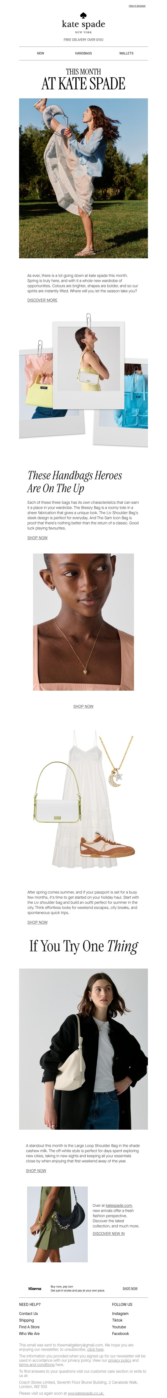 Email Design Inspiration from kate spade new york, Here's what's happening