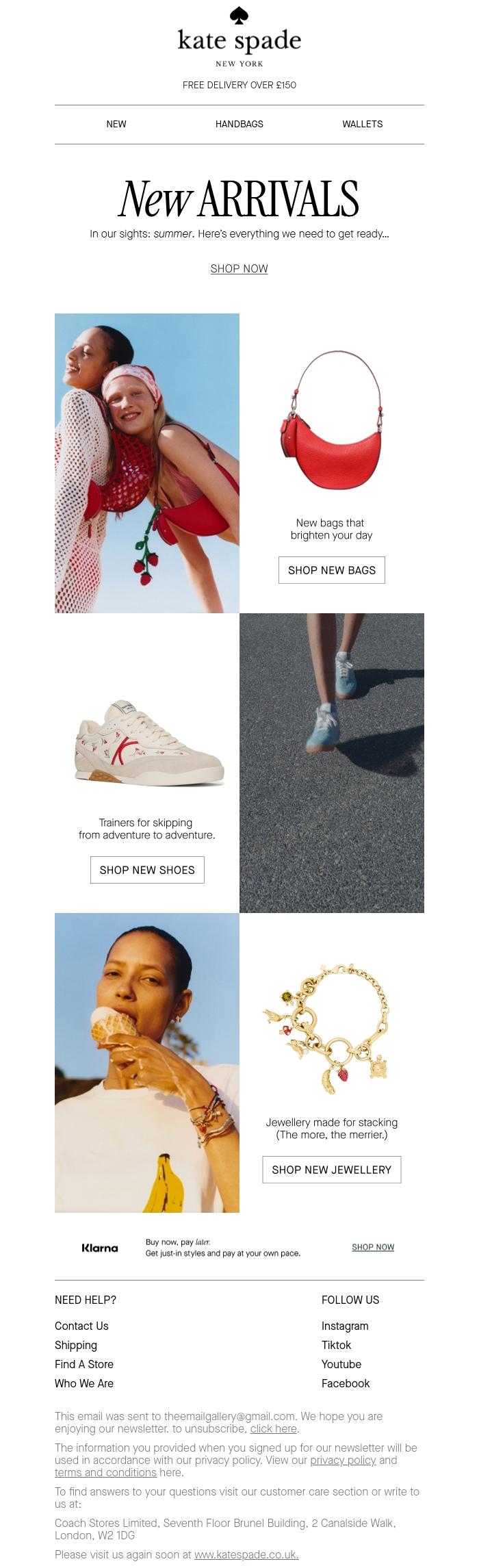 Email Design Inspiration from kate spade new york, Summer's best bits are here