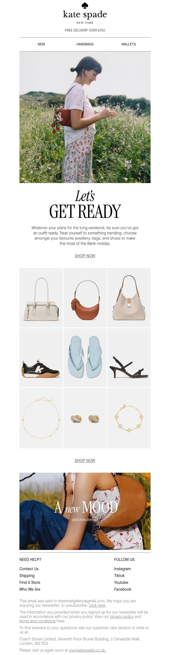 Email Design Inspiration from kate spade new york, Are you Bank Holiday-ready?