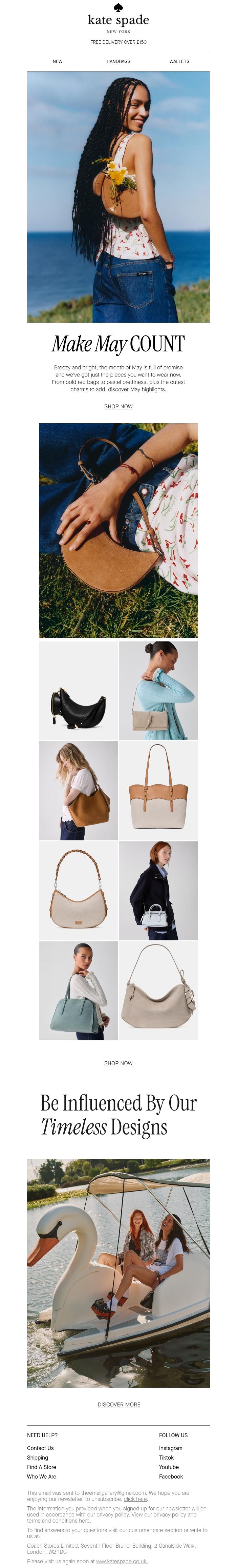 Email Design Inspiration from kate spade new york, Just in: The May collection