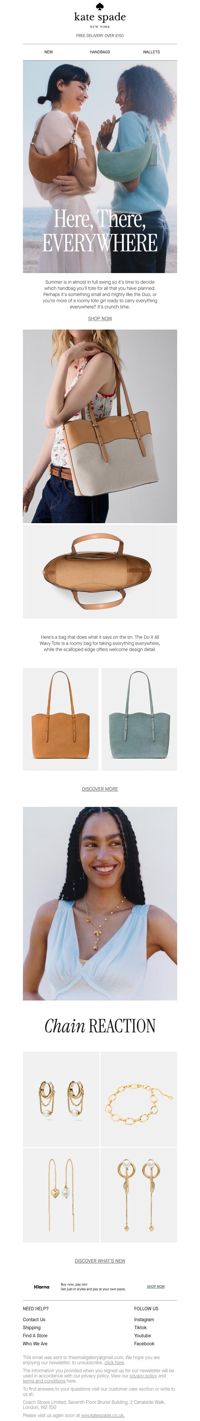 Email Design Inspiration from kate spade new york, Bags to see you through summer