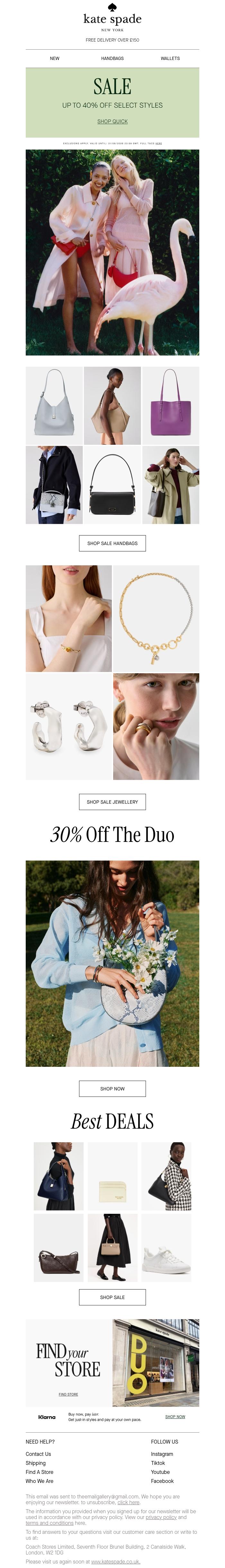 Email Design Inspiration from kate spade new york, The kate spade sale is on