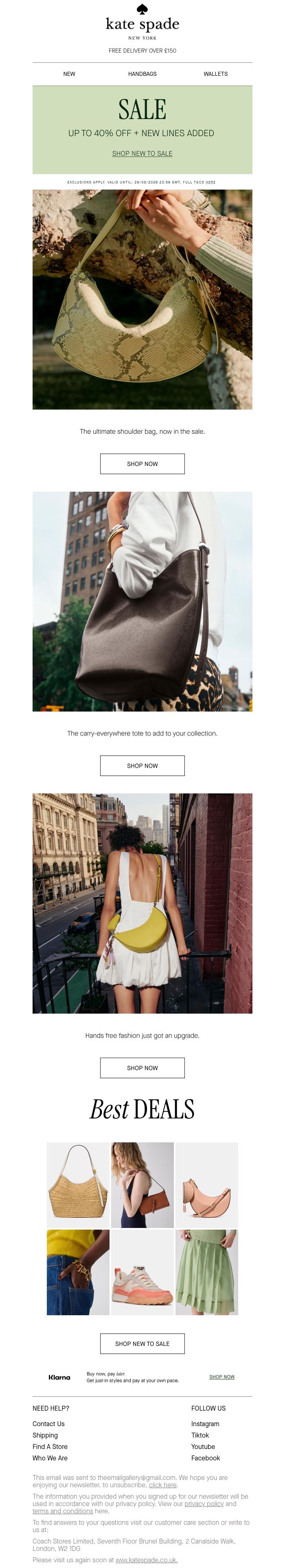 Email Design Inspiration from kate spade new york, The ultimate sale edit, curated by us