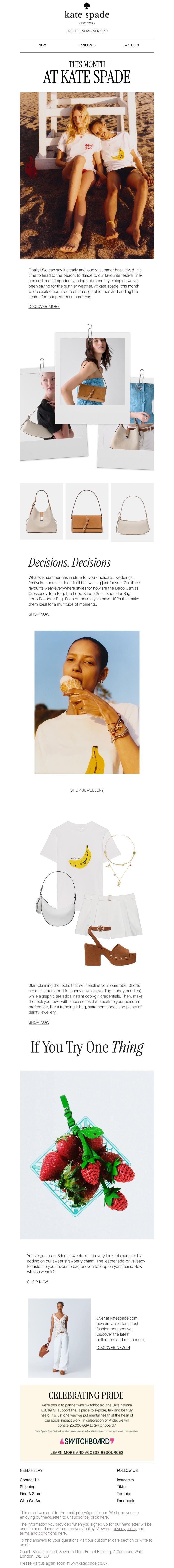 Email Design Inspiration from kate spade new york, What to know about now