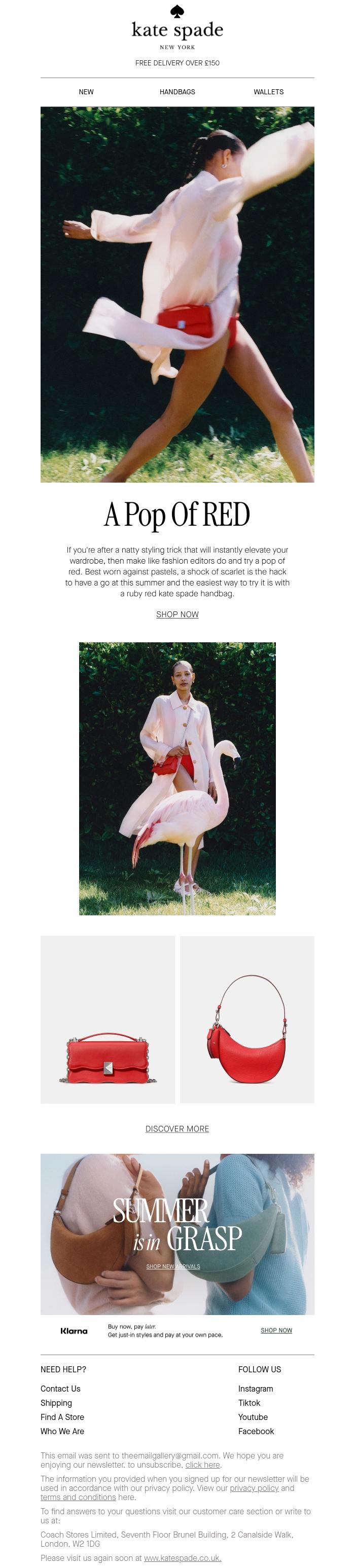 Email Design Inspiration from kate spade new york, The style trick fashion editors love