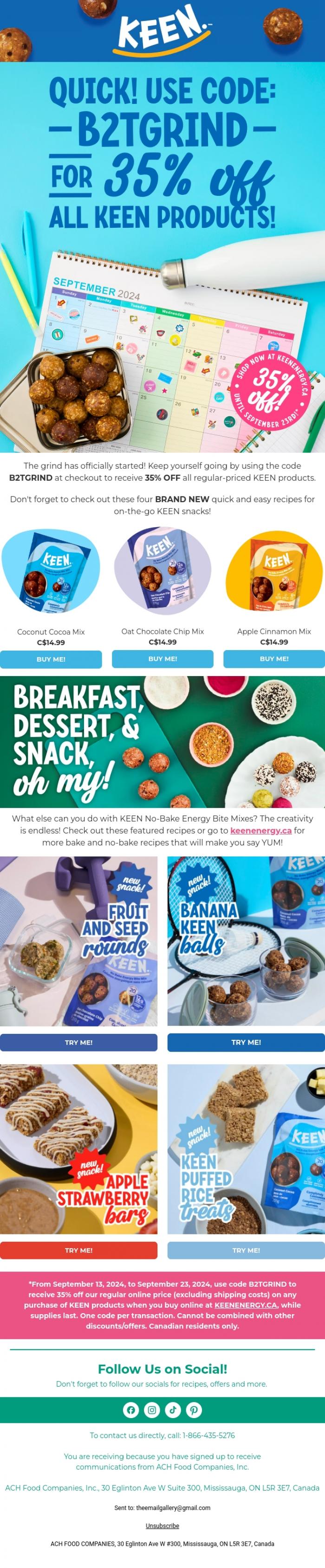 Email Design Inspiration from Keen Energy, Quick! Use Code: B2TGRIND For 35% Off All KEEN Products!