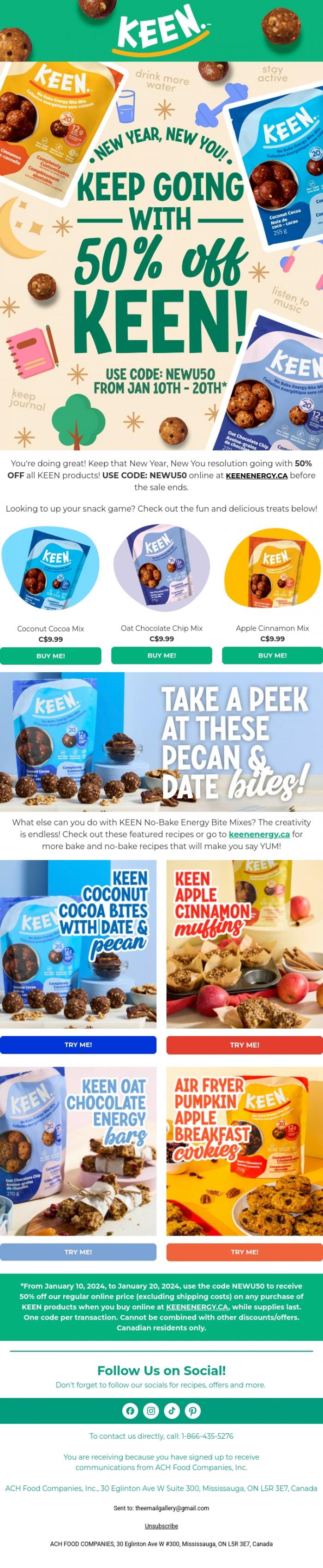 Email Design Inspiration from Keen Energy, Don't Wait! Get your 50% OFF Now!